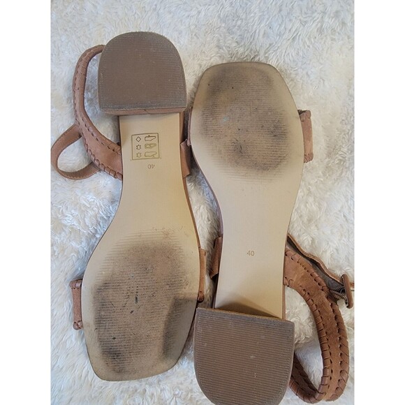 Boden Block Heel Suede Sandals Size 40 US Size 9 Brown - Picture 3 of 9